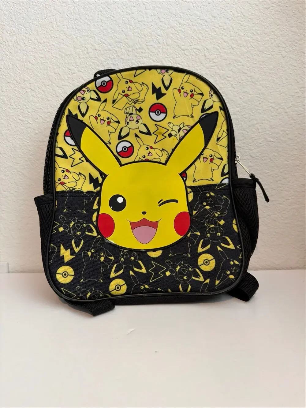Pokémon Pikachu 12” Mini Backpack Bioworld Yellow & Black  Used (sm stain)